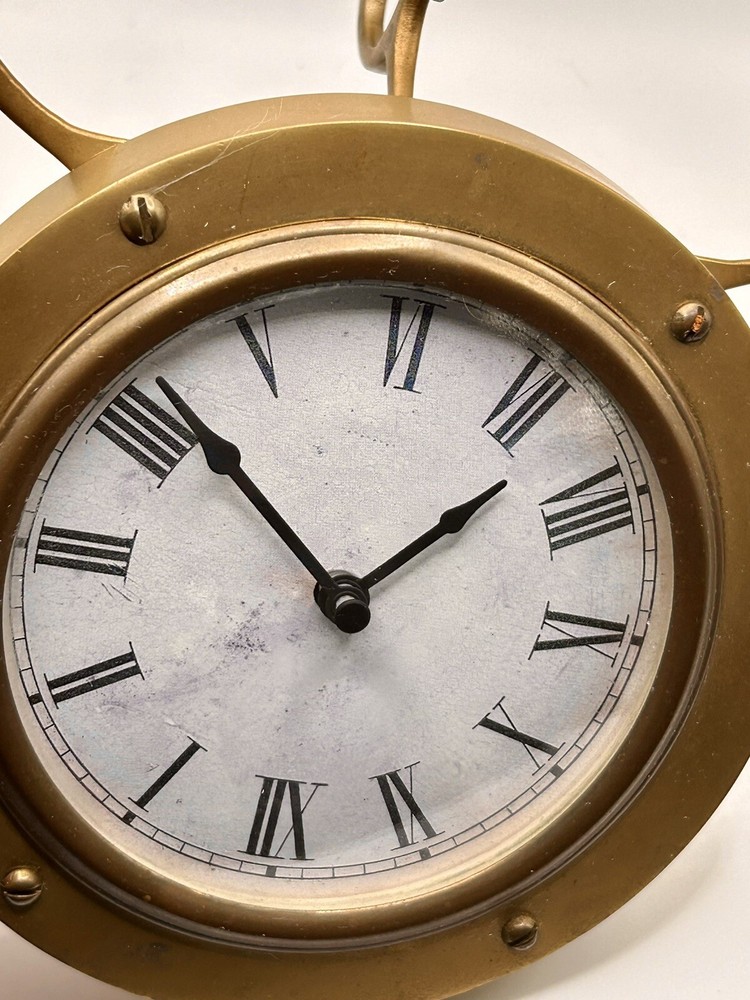 Vintage Heavy Solid Brass Table/ Mantle Clock Made In India, Tested