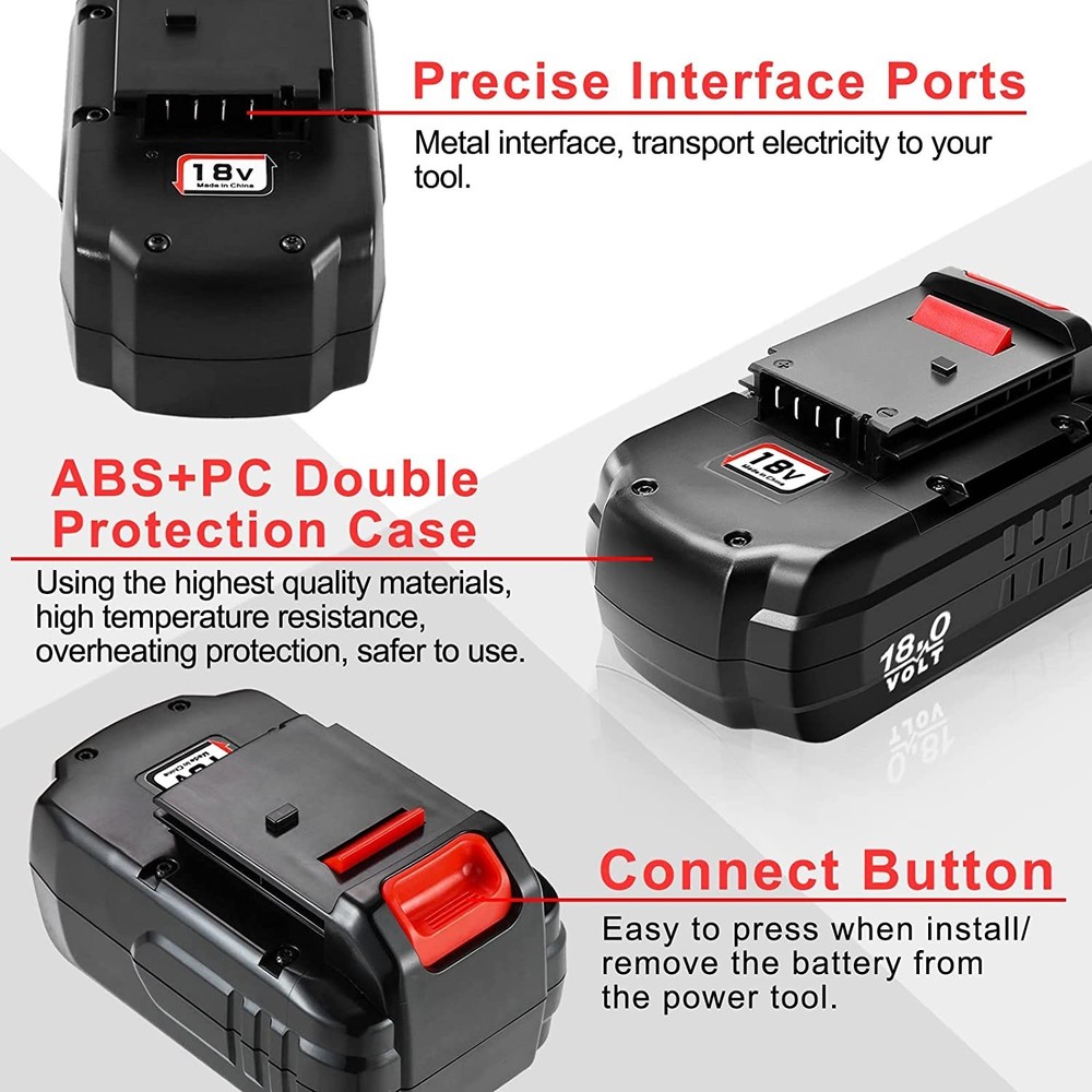 2Pack 18V 4.5Ah Replace Battery for Porter Cable PC18B 18-Volt Cordless Tools