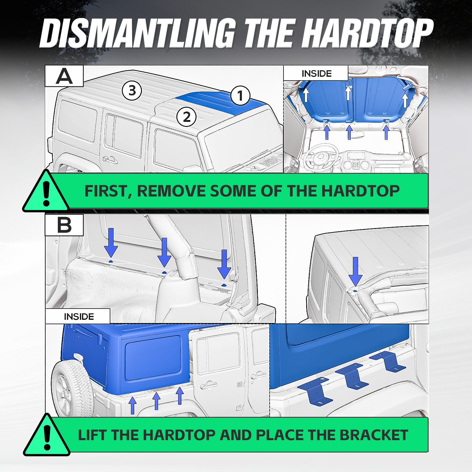 Roof Rack with Ladder For 2007-2018 Jeep Wrangler JK Unlimited 4 Doors Hardtop