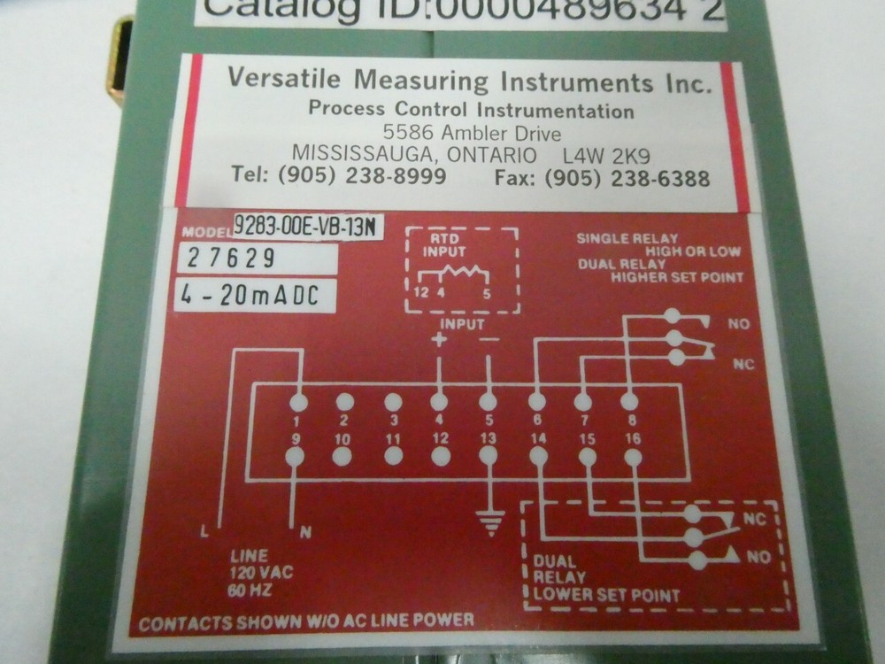 Versatile Measuring Instruments 9283-00-E-VB-13N Panel Meter 0-100c