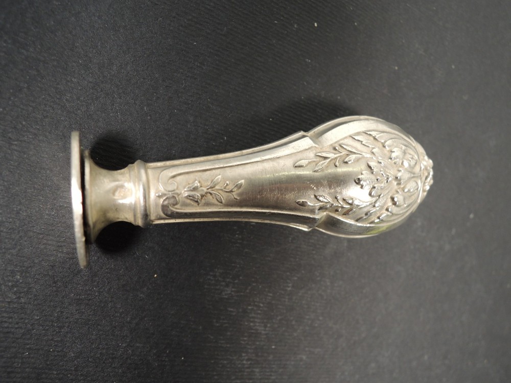 Antique 19th C. Solid Silver Rococo Wax Seal – Blank Matrix for Monogram