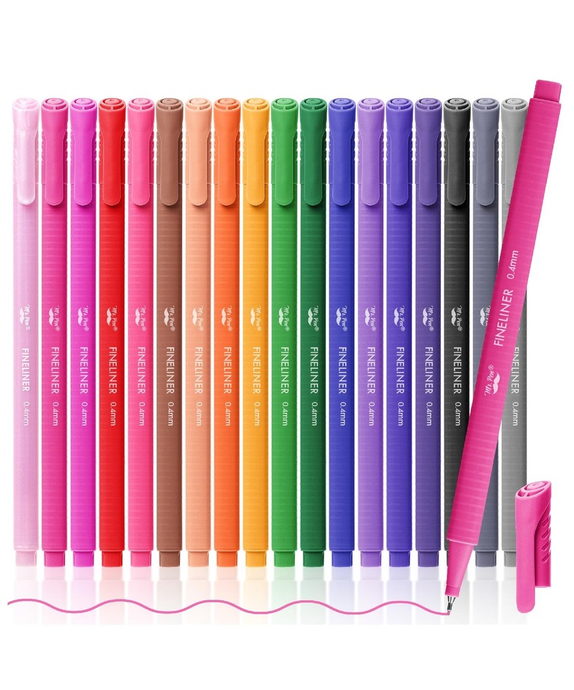 Mr. Pen- Fineliner Pens Colored, 18 Pack, Ergonomic Triangular Multicolor