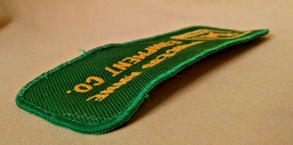 JOHN DEERE TRACTOR PATCH GREEN YELLOW PRINCESS ANNE EQUIPMENT RECTANGULAR USED.