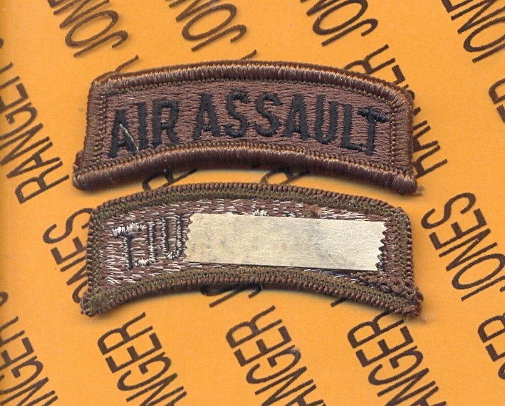 US ARMY "AIR ASSAULT" OD Green Black TAB patch m/e