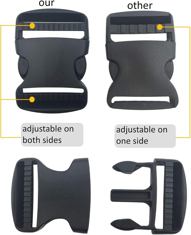 EesTeck 2 Set 2 Inch Flat Dual Adjustable Plastic Quick Side 2"-2 Pack