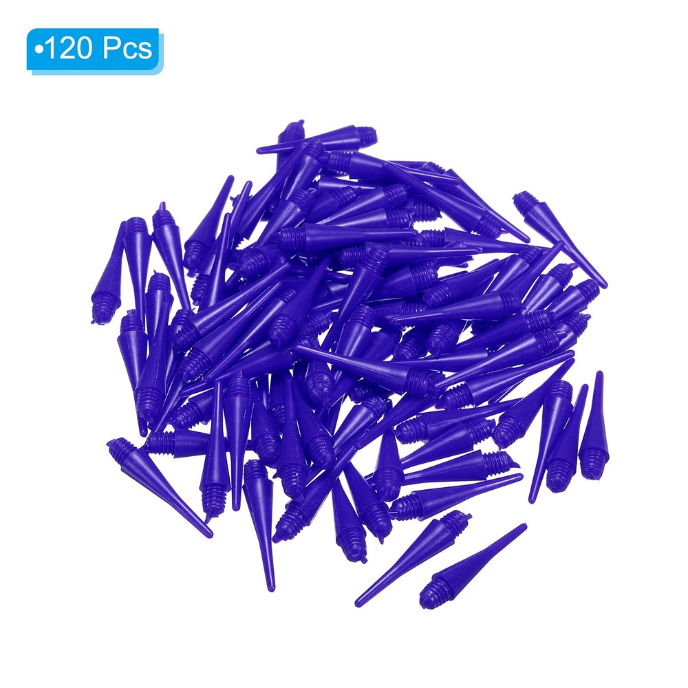 Plastic Dart Tips, 120 Pack 2BA Thread Soft Dart Tips, Blue