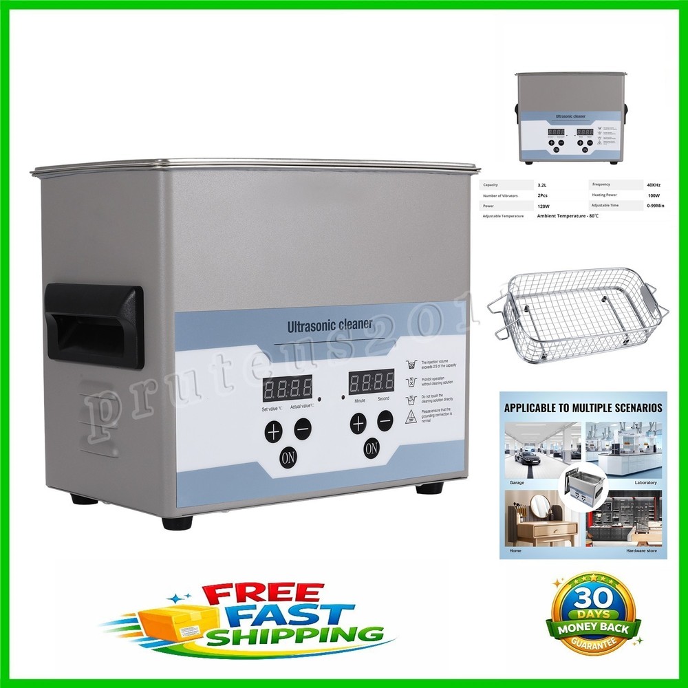 3.2L Ultrasonic Cleaner with Timer Heating Machine Digital Sonic Cleaner