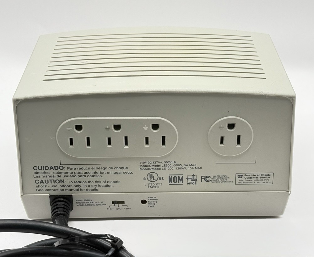 APC Line -R 600 Automatic Voltage Regulator 4 Outlets LE600