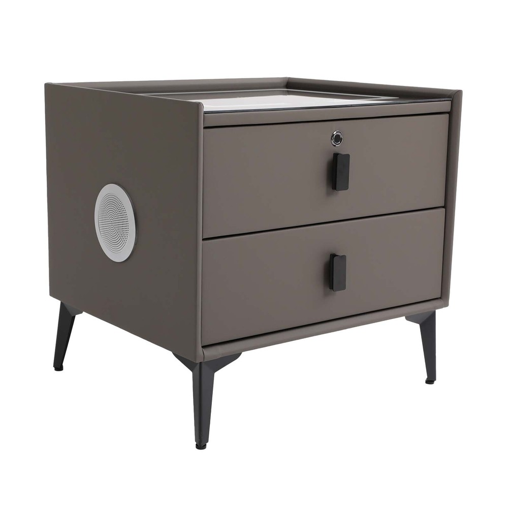 Bluetooth Speaker Smart Bedside Table w/ Light USB& Wireless Charging