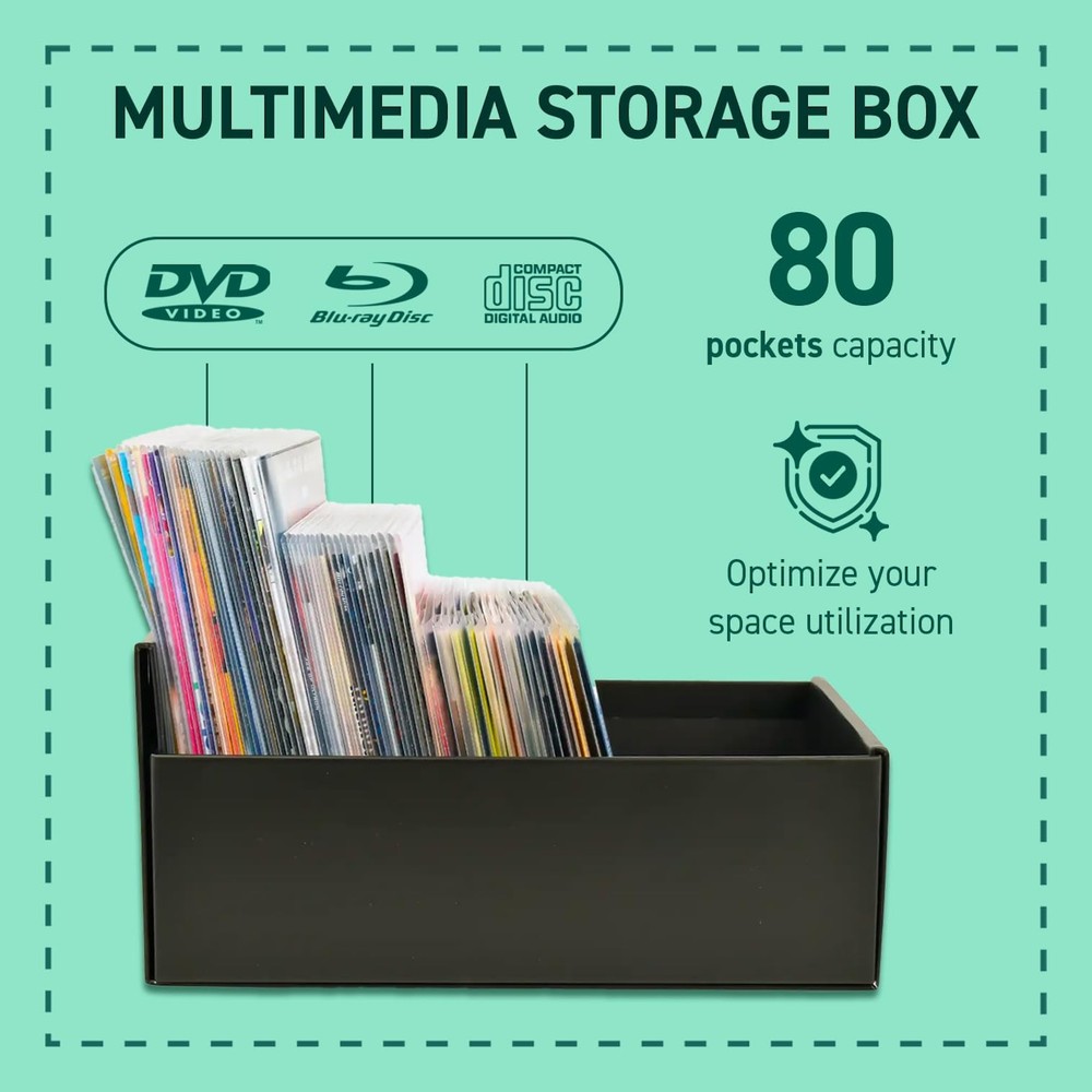 DJOIS by - CD & Storage - Durable Material - Compact Size - Holds 80 Sleeves ...