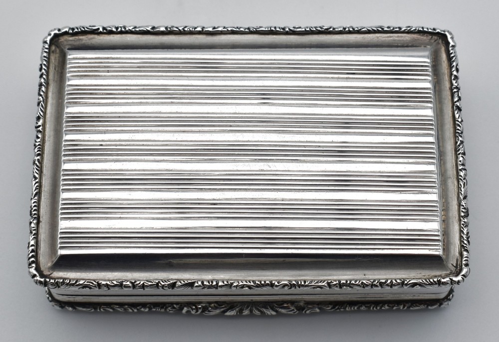 Antique Nathaniel Mills Solid Silver Snuff Box Table Snuff Trinket Box 1837