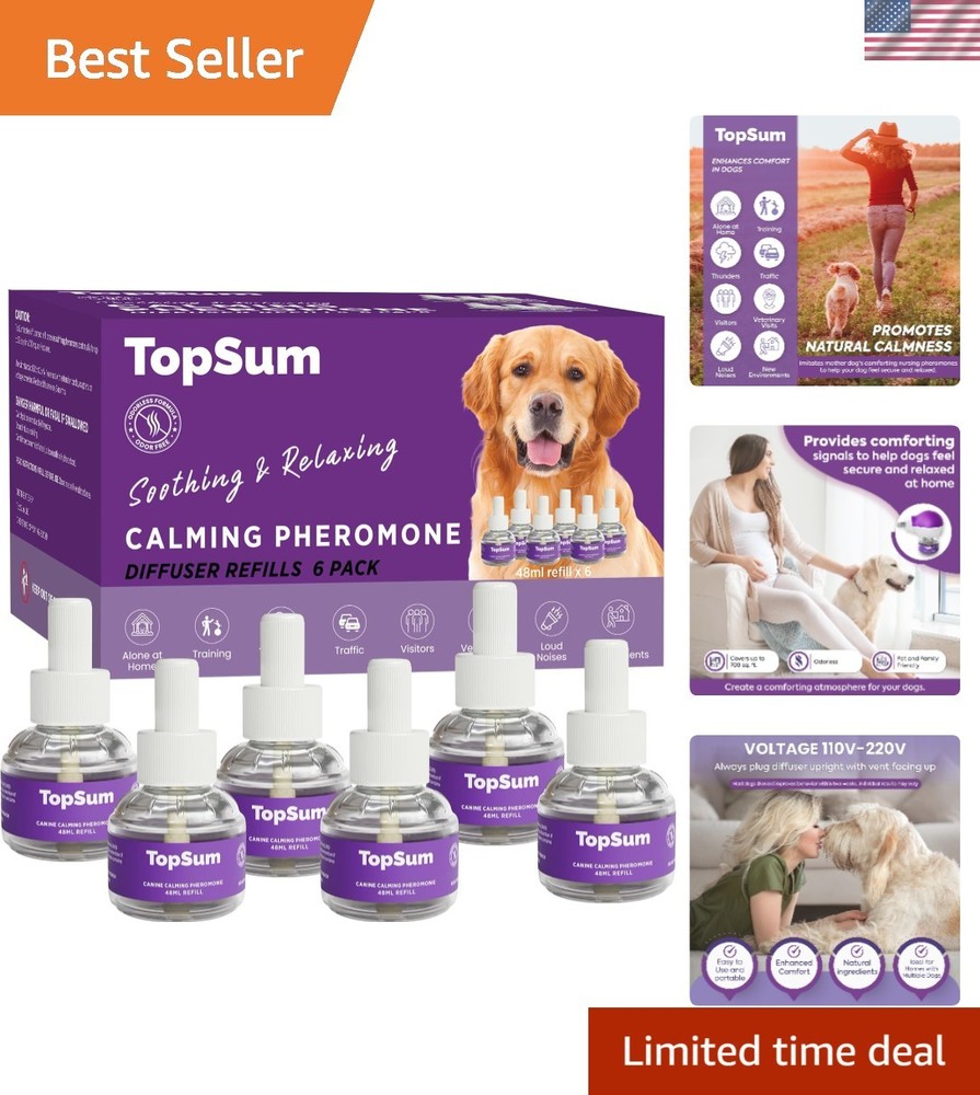 Ultimate Dog Calming Diffuser Kit – 750 Sq Ft Coverage, 6 Refills Included