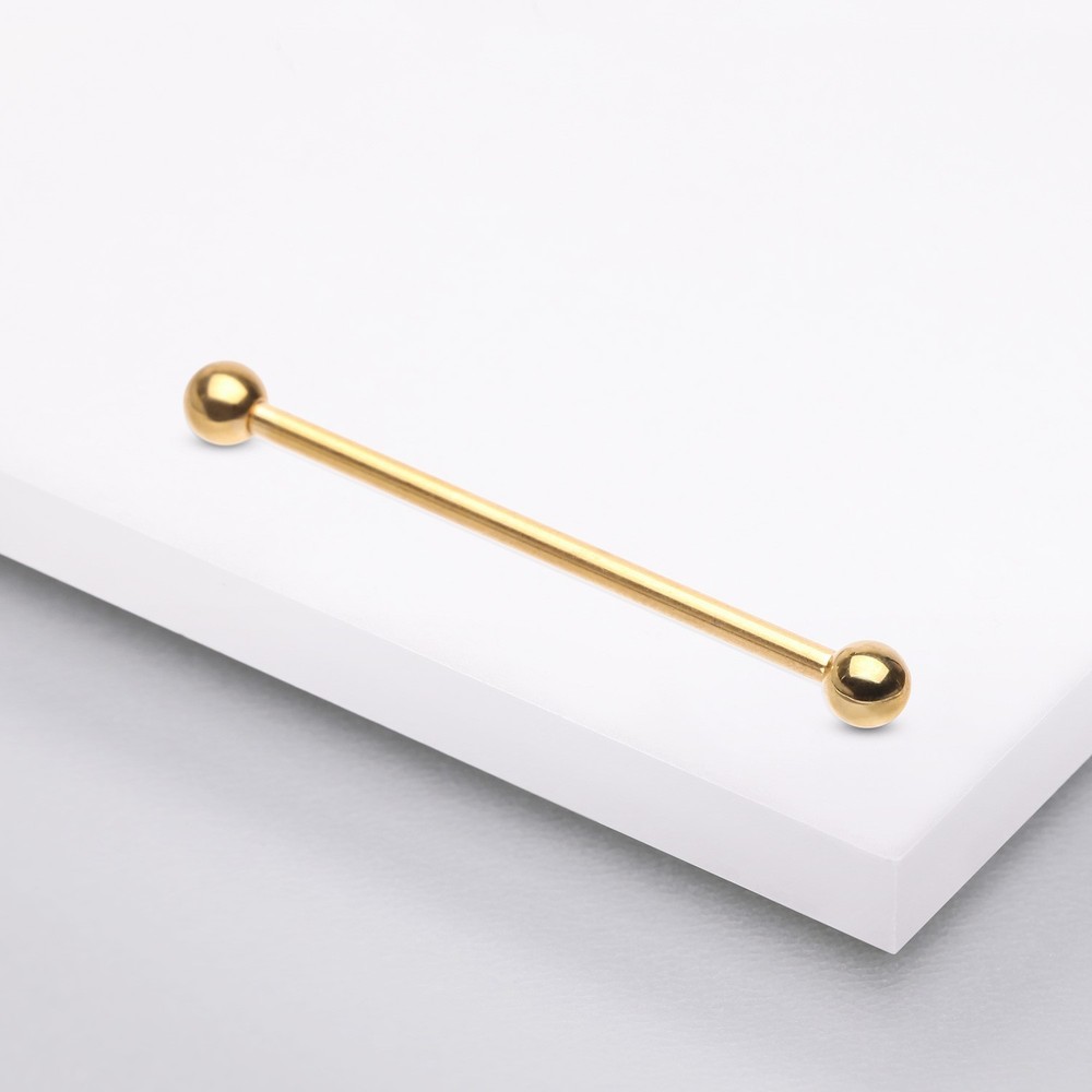 Pure24K Implant Grade Titanium Internally Threaded Basic Industrial Barbell 14ga
