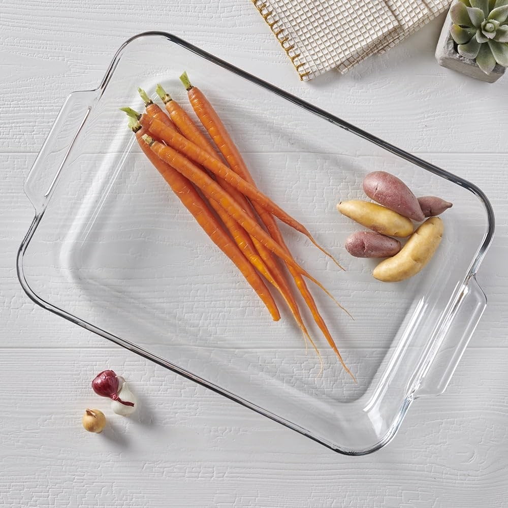 4.8 Quart Rectangular Glass Baking Dish (1 piece, tempered tough, dishwasher ...