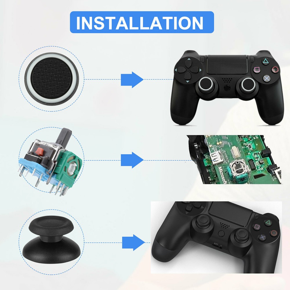 For PS4 Controller Analog Stick Joystick Parts With Caps Replacement Tool Kits
