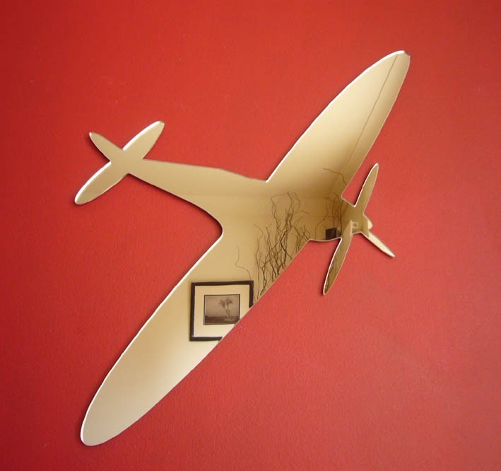 Spitfire Shaped Acrylic Mirrors (Several Sizes Available) Bespoke Shapes Made
