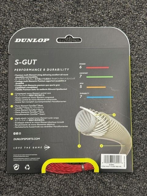 Dunlop S-Gut 17g/1.25mm string red set