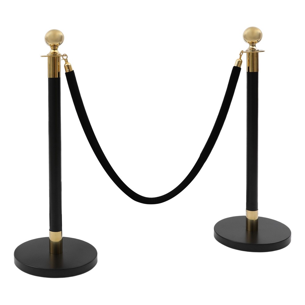 6Pcs Stanchion Posts Queue Pole & 3x1.5m Ropes Crowd Control Barrier New