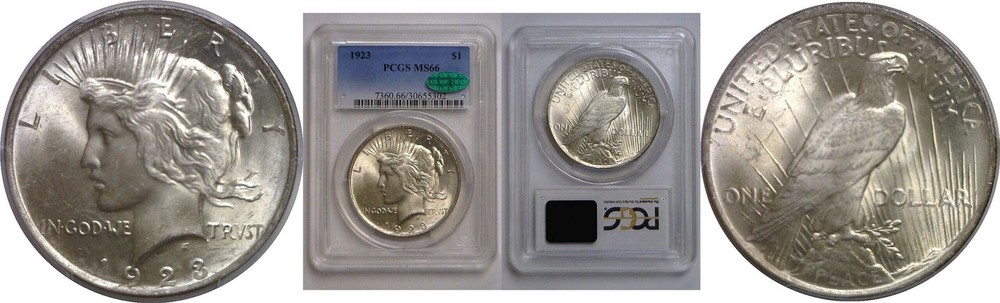 1923 Peace Dollar   PCGS MS-66  CAC