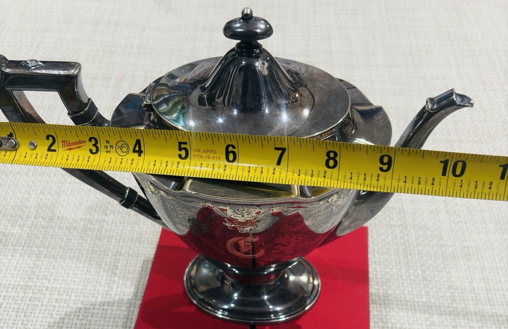 Barbour S.P. Co. International Victorian Silverplate Hand Chased Teapot