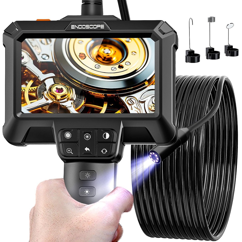 Endoscope Camera with Light - IP67 Waterproof Borescope Camera with 8 Adjusta...