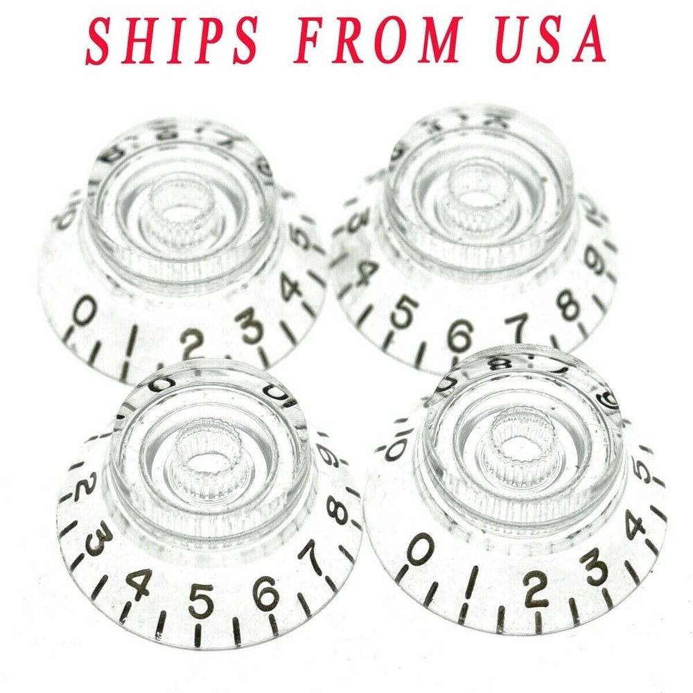 KAISH LP Guitar Bell Knobs USA Spec Fine Spline Top Hat Knobs fits CTS Pot Clear