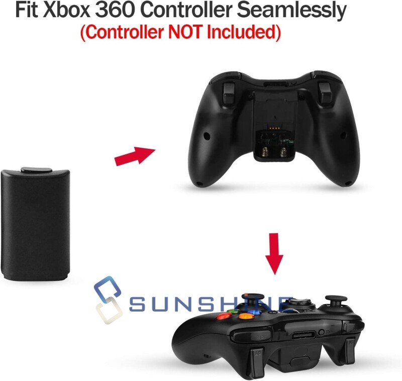 10x Black Replacement Battery Cover for Xbox 360 controller - Case, Shell, Pack