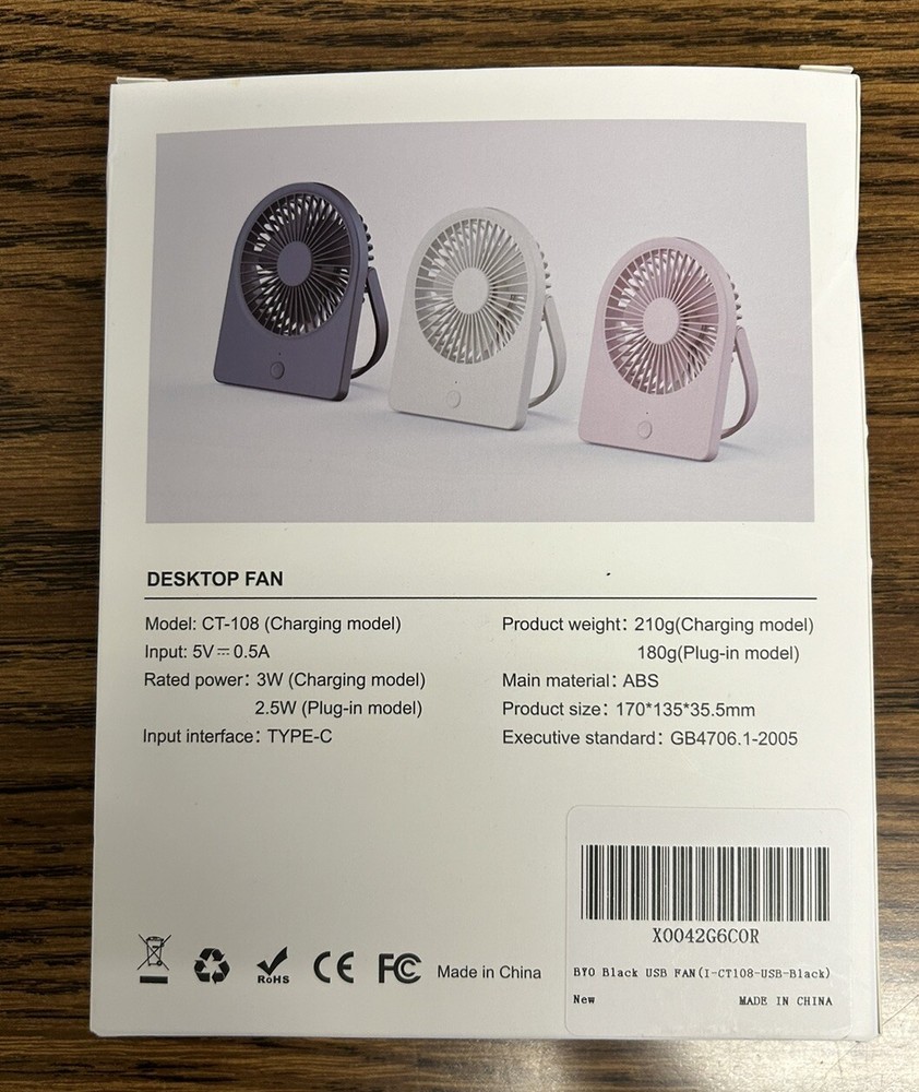 Deskto Fan With USB Charging