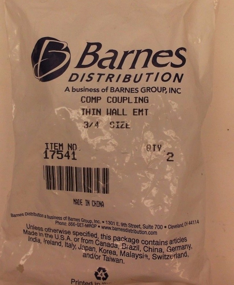 Compression Coupling Thin Wall EMT 3/4" Qty 2 (E23S)