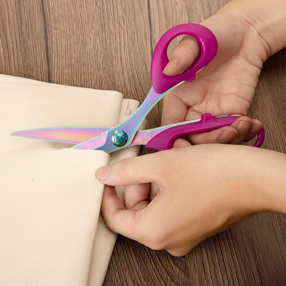 Sharp Sewing Scissors, Professional Heavy Duty Titanium Coating Forged Stainless