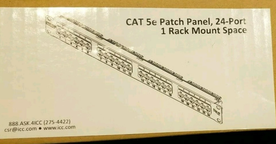 ICC CAT 5e 24 Port Data Patch Panel Rack Mount CAT 6+ NIB