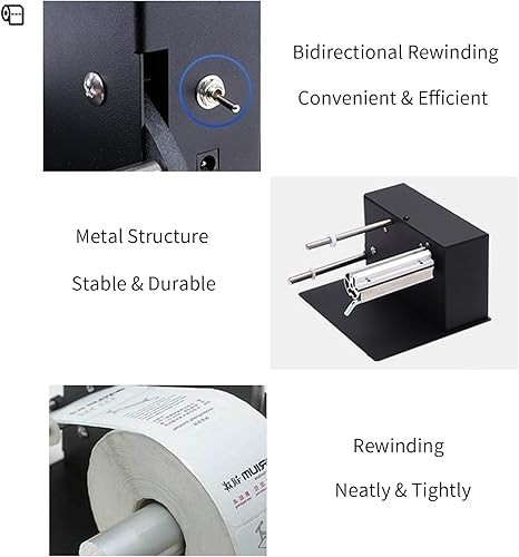 AIWFL Automatic Label Rewinder Machine 1–8 in/s Two-Way Sync w/ Printer R3