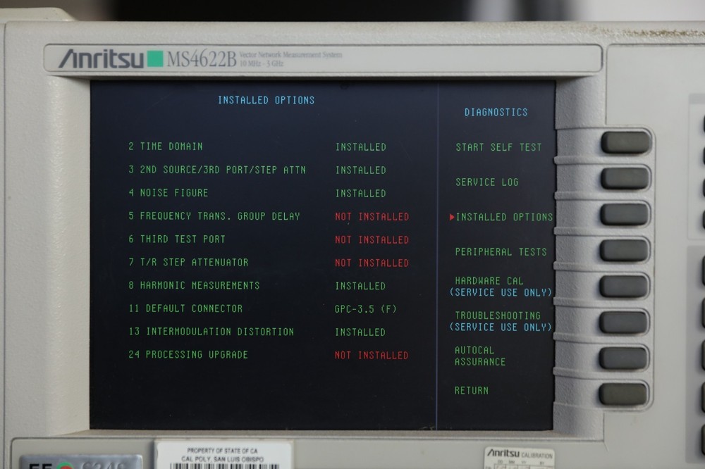 Anritsu MS4622B Network Analyzer Opt 2, 3A, 4, 8, 13 Passes Self Test As Is