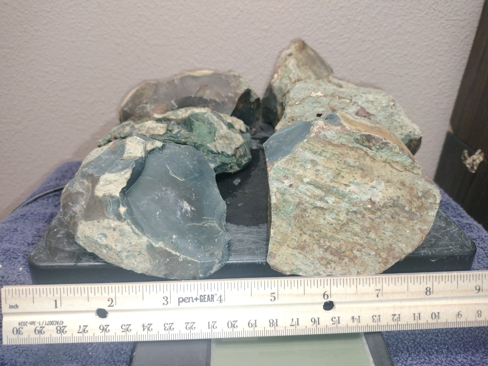 7.3LB ORBS Blue Mountain Picture Jasper Rough 6pc Lot #26