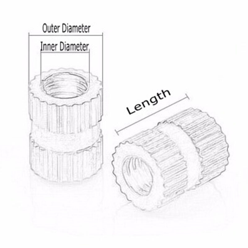 M5 5mm Brass Solid Knurled Nuts Thumb Nuts Insert Embedded Nuts