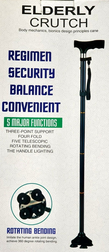 ELDERLY CRUTCH 3-Point Folding Crutch 5-Function