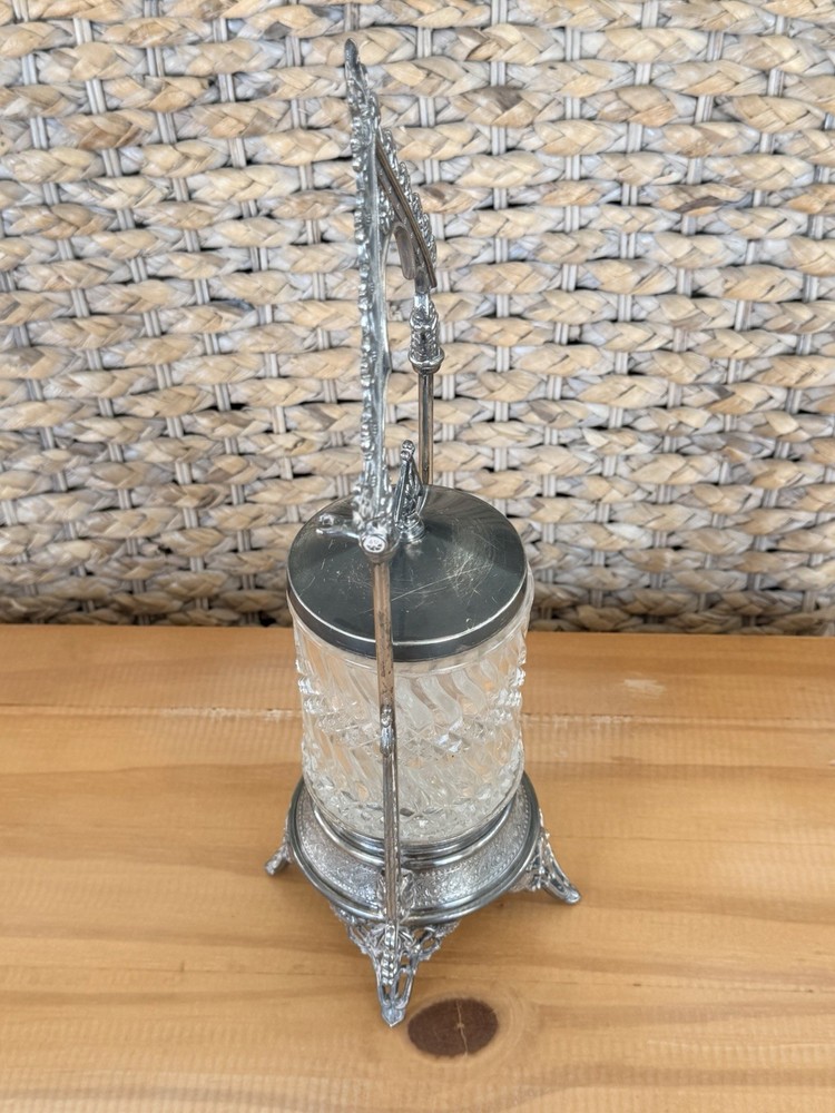 Reed & Barton 1280 Silver Plated Pickle Caster Serving Jar *READ*
