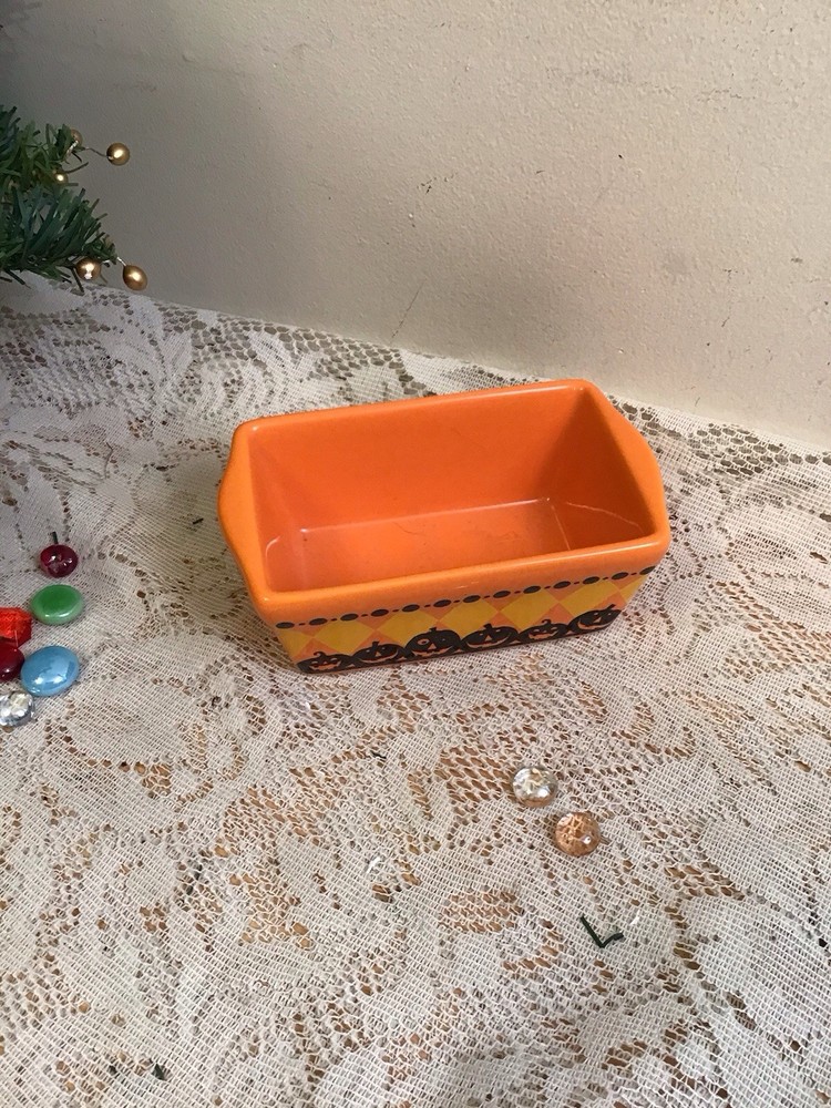 Halloween Orange Pumpkin Ceramic Loaf Pan