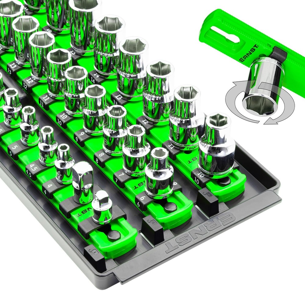 8481 Socket Boss 3-Rail Multi-Drive Socket Holder Tray for Toolbox, Twist-Loc...