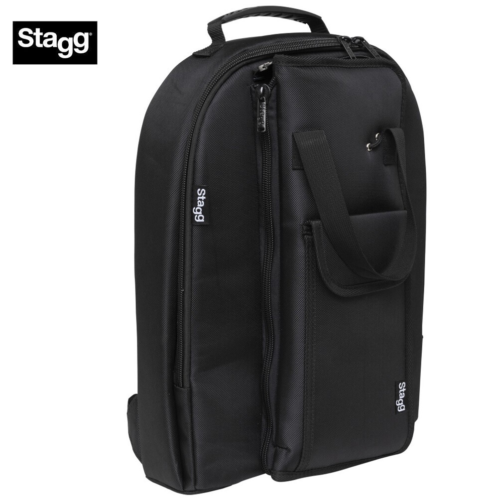 Stagg Padded Black Backpack With Removable Drum Stick Bag DSBACKPACK