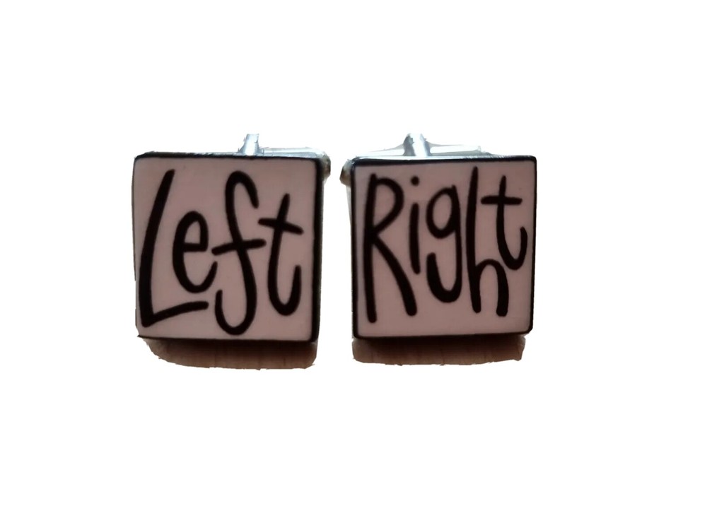Left And Right Cufflinks Fancy Font Great Condition.