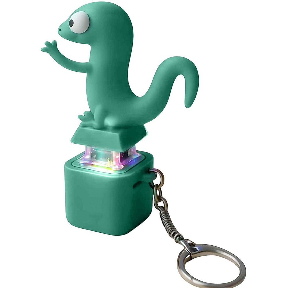 Lizard Keychain Sound Button Fun Rechargeable Stress relief Keychain With Light