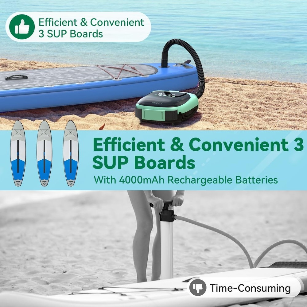FBSPORT Paddle Board Pump Rechargeable 20PSI SUP Pump
