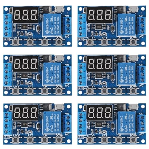 6pcs DC 6-30V Timer Relay Programmable Delay Relay Module Cycle Timer with LCD