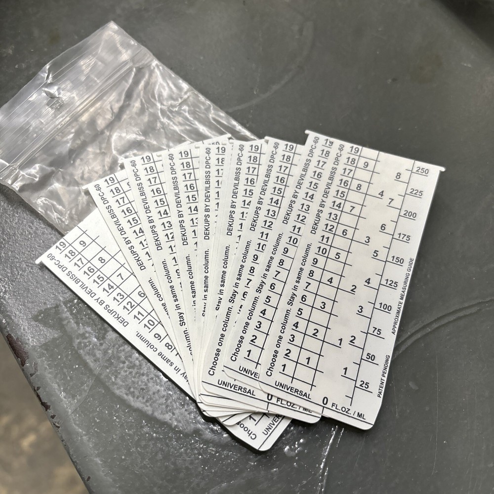 Devilbiss Dpc-60-K10, Disposable Measuring Guide Inserts, 9oz. (Qty:10)