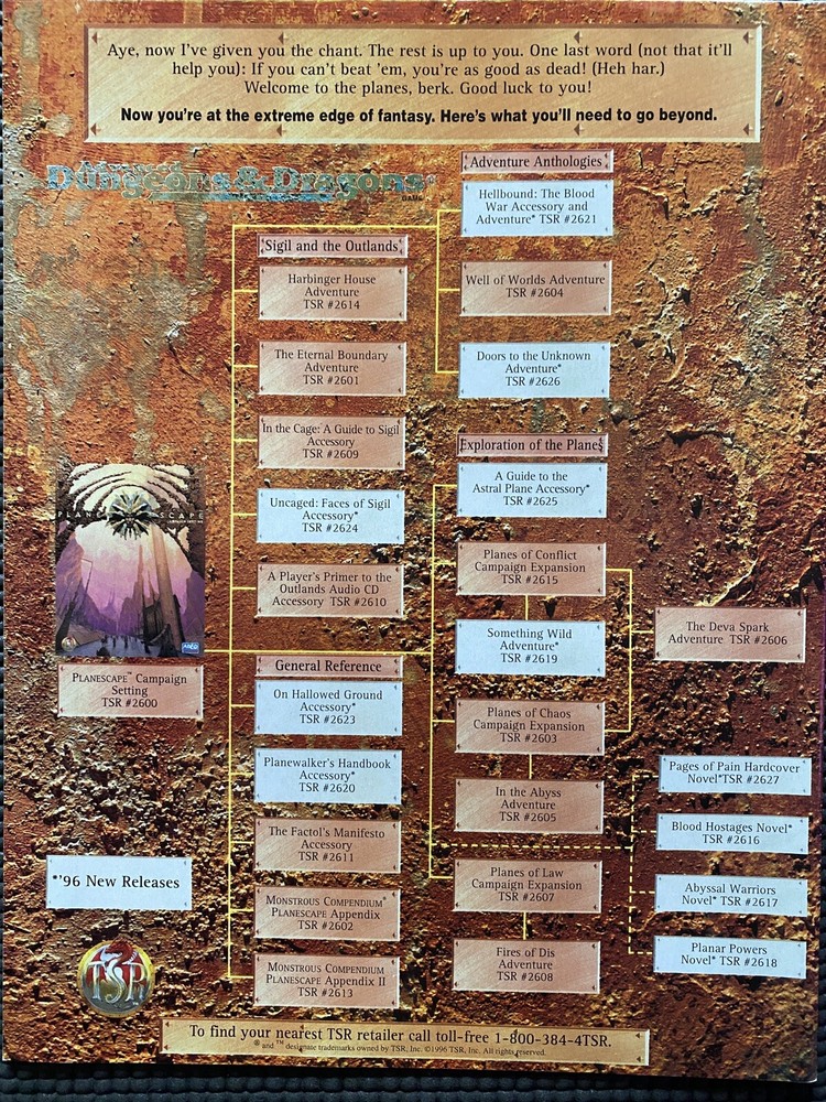 TSR Planescspe Conspectus Poster