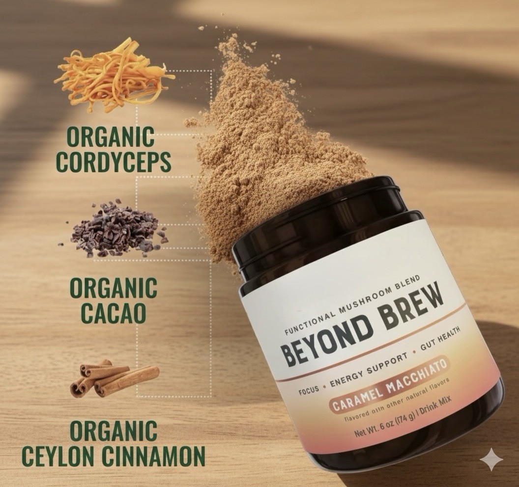 4-PACK VANILLA Beyond Brew Mushroom Coffee 7-in-1 Cacao Energy/focus/Gut/Mental!