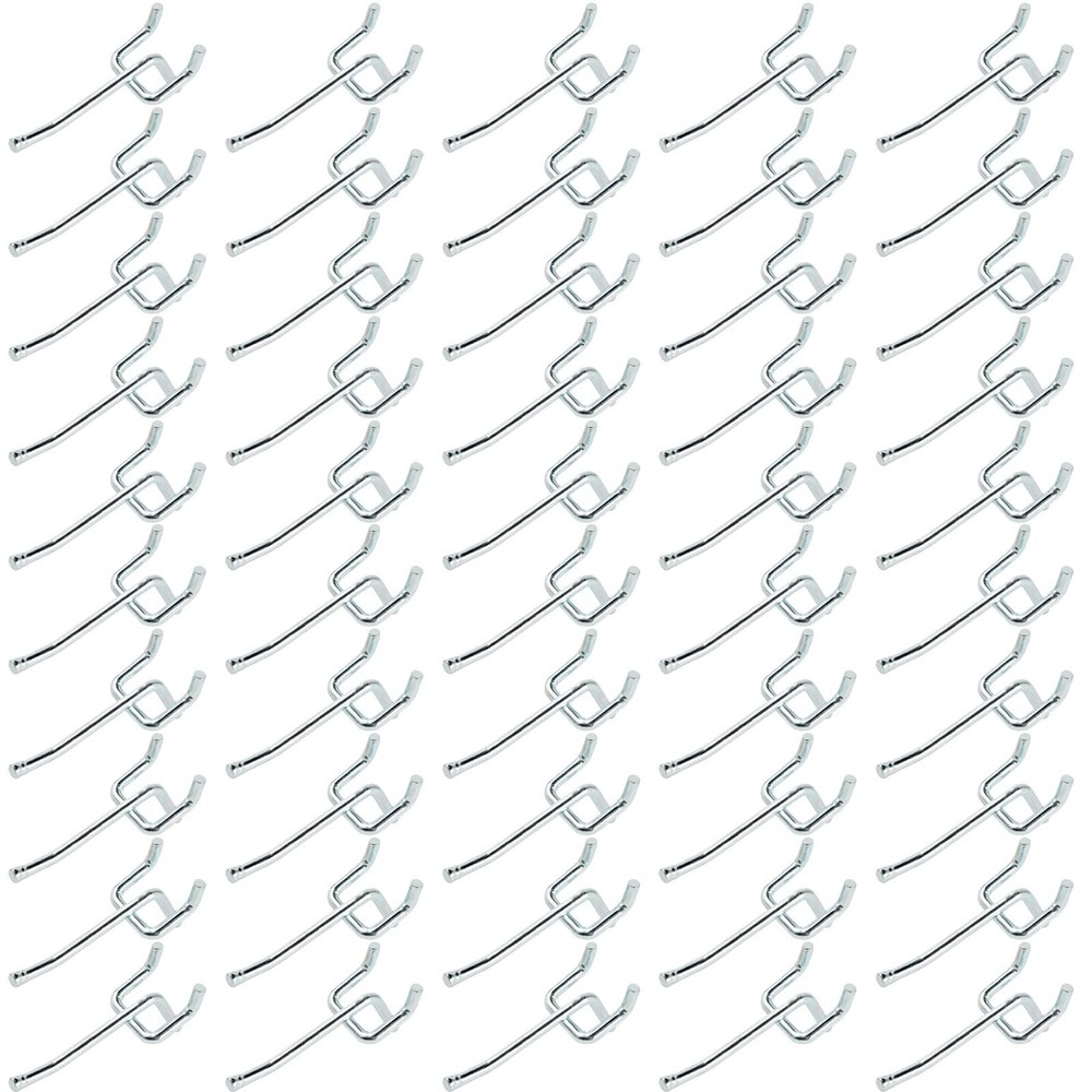 Pegboard Hooks, Large Diameter 50-Pack, 2 Inch L Shape Small Galvanized Heavy...