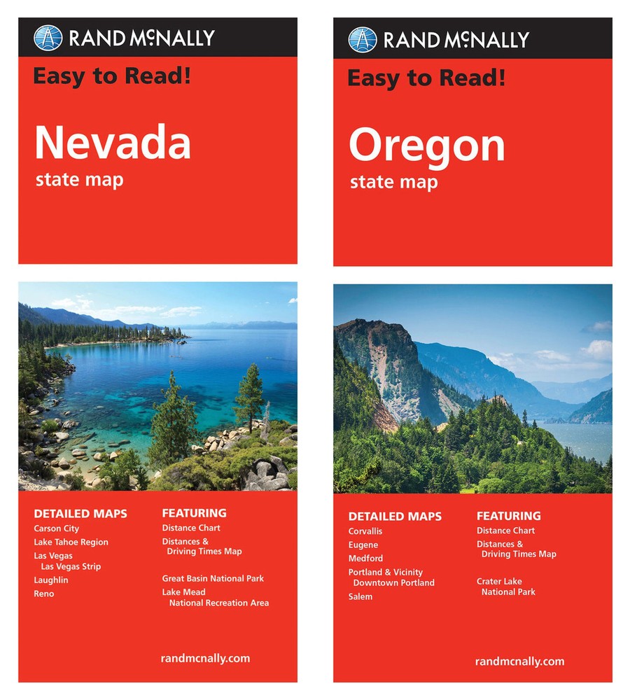 Rand McNally State Maps: Nevada and Oregon (2 Maps)