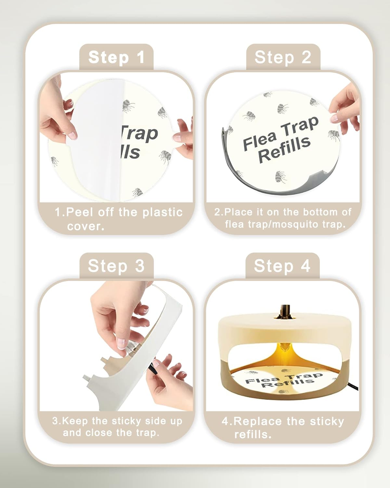 20 Pack Flea Trap Refill Discs Replacement Glue Boards